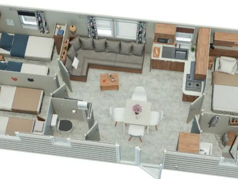 MOBILHOME 6 personnes - Mobil-home 3 chambres Magnolia IRM 30 m² climatisation