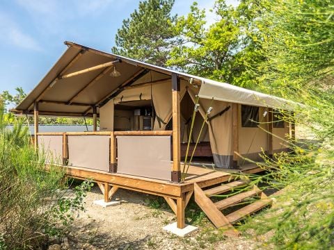 TENTE TOILE ET BOIS 5 personnes - Tente lodge tout confort