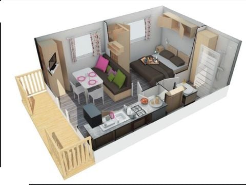 MOBILHOME 2 personnes - CORSAIR climatisé