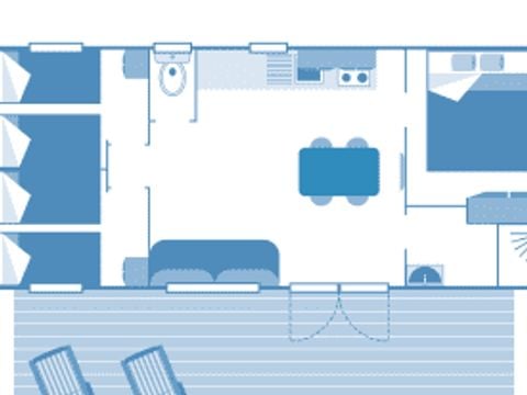 MOBILHOME 6 personnes - Cottage Cigale 6p 3ch Premium