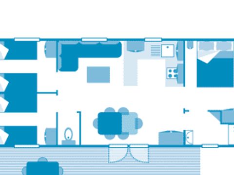 MOBILHOME 7 personnes - Cottage 6/7p 3ch clim ***