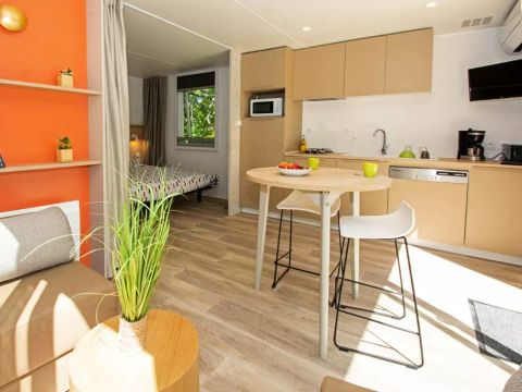 MOBILHOME 2 personnes - Cottage Evasion 2 Pièces Climatisé Spa Privatif