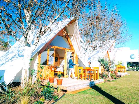 Tente en toile et en bois 4 personnes - Hanna 4 pers