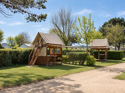 Tente en toile et en bois 2 personnes - Tente Bivouac - Sans sanitaire