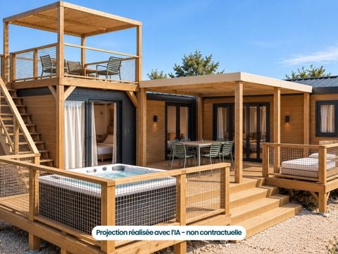 Mobilhome 8 personnes - Prestige Plus Suite avec Jacuzzi - 4 chambres