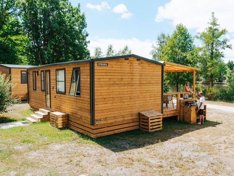 MOBILHOME 6 personnes - Prestige Plus 3 chambres - 2 salles de bain 40m² - Côté Jardin