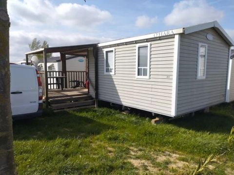 MOBILHOME 2 personnes - Mobil Home Aqua 1ch 2pers Terrasse Semi-Couverte Clim TV