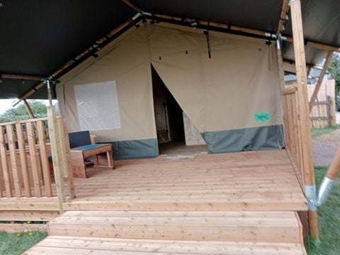 TENTE TOILE ET BOIS 4 personnes - Woody 25 Confort Safari Lodge Tente Salle de bain - 2 chambres