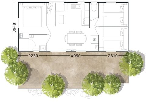 MOBILHOME 6 personnes - Mobil-home premium 3 chambres 33m²