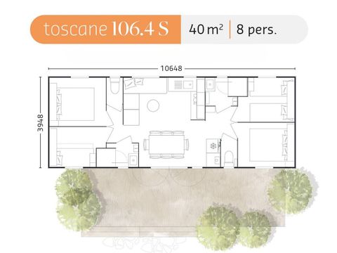 MOBILHOME 8 personnes - Mobil-home premium 4 chambres 40m²