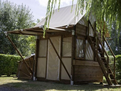 Tente en toile et en bois 2 personnes - Tente bivouac (cyclistes uniquement)