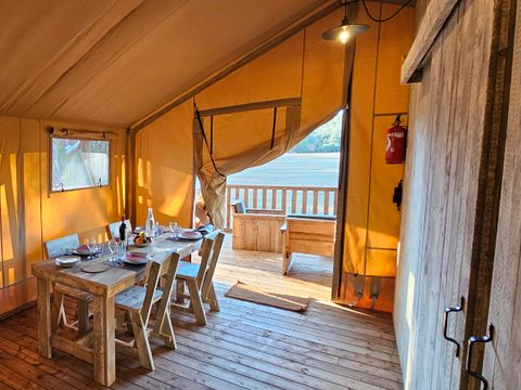 Tente en toile et en bois 4 personnes - Tente Lodge - 4 places - PMR