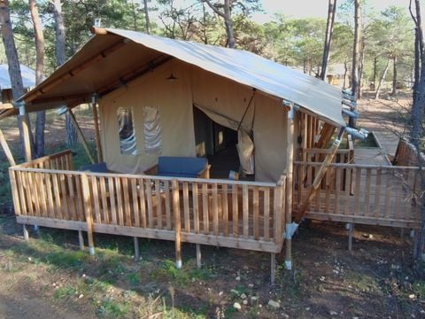 TENTE TOILE ET BOIS 4 personnes - Tente Lodge 4 places PMR