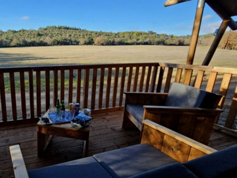 Tente en toile et en bois 4 personnes - Tente Lodge - 4 places - PMR