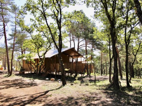 TENTE TOILE ET BOIS 5 personnes - Tente Lodge 3 Pièces 