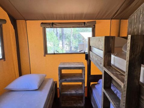 TENTE TOILE ET BOIS 5 personnes - Tente Lodge 3 Pièces 