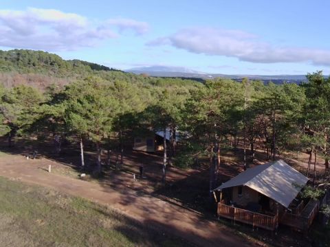 TENTE TOILE ET BOIS 4 personnes - Tente Lodge 3 Pièces 4 Personnes PMR