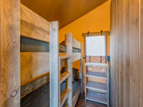 Tente en toile et en bois 5 personnes - Tente Lodge - 35 m² - 2 chambres