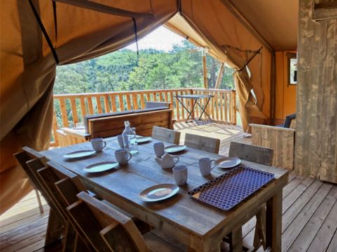 TENTE TOILE ET BOIS 5 personnes - Tente Lodge - 35 m² - 2 chambres