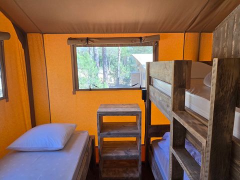 TENTE TOILE ET BOIS 5 personnes - Tente Lodge - 35 m² - 2 chambres