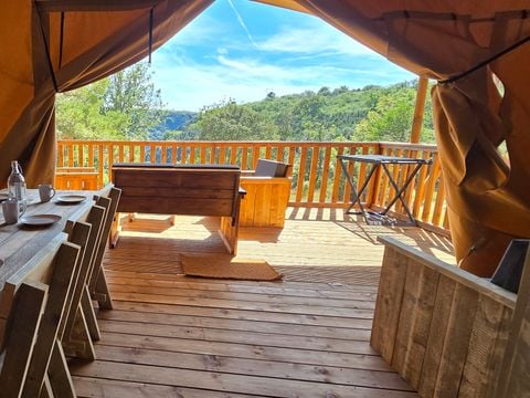 TENTE TOILE ET BOIS 5 personnes - Tente Lodge - 35 m² - 2 chambres