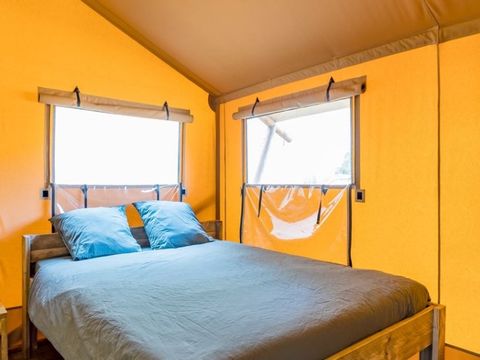 Tente en toile et en bois 5 personnes - Tente Lodge - 35 m² - 2 chambres