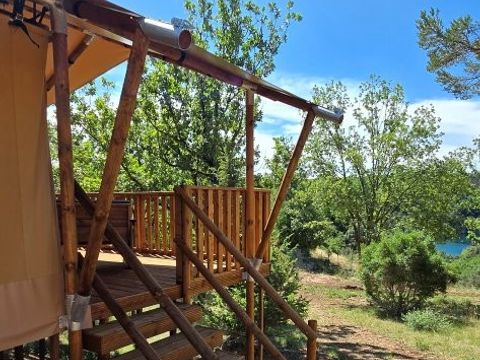 TENTE TOILE ET BOIS 5 personnes - Tente Lodge - 35 m² - 2 chambres