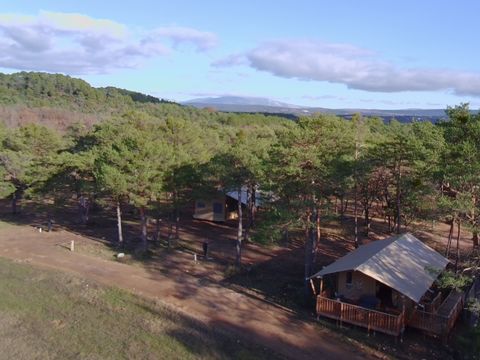 Tente en toile et en bois 4 personnes - Tente Lodge - 35 m² - 2 chambres - PMR