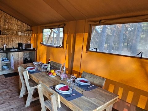TENTE TOILE ET BOIS 4 personnes - Tente Lodge - 35 m² - 2 chambres - PMR