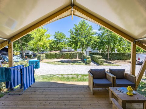 Tente en toile et en bois 5 personnes - Baska - Tente Safari Confort + climatisation