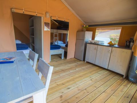 TENTE TOILE ET BOIS 5 personnes - Baska - Tente Safari Confort + climatisation