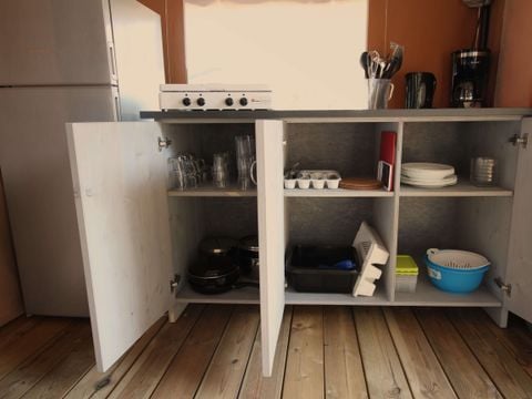 TENTE TOILE ET BOIS 5 personnes - Baska - Tente Safari Confort + climatisation