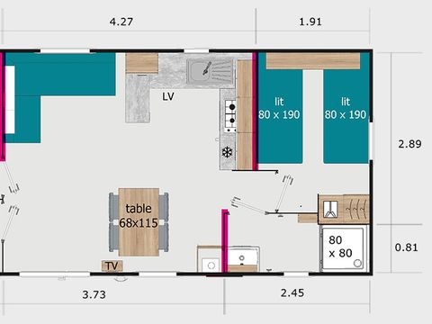 LODGE 4 personnes - Lodge 2 chambres XL