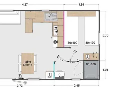 LODGE 4 personnes - Lodge XL 2 chambres avec lave-vaisselle