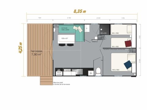 MOBILHOME 6 personnes - ORION terrasse couverte
