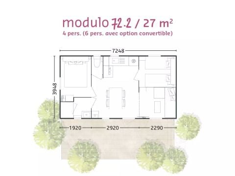 MOBILHOME 6 personnes - Modulo 3 Pièces 4/6 Personnes Climatisé + TV