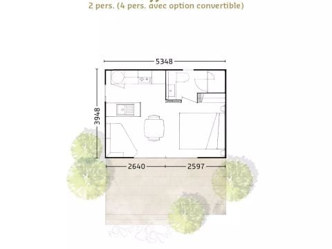 MOBILHOME 2 personnes - Otello 2 Pièces 2 Personnes Climatisé + TV