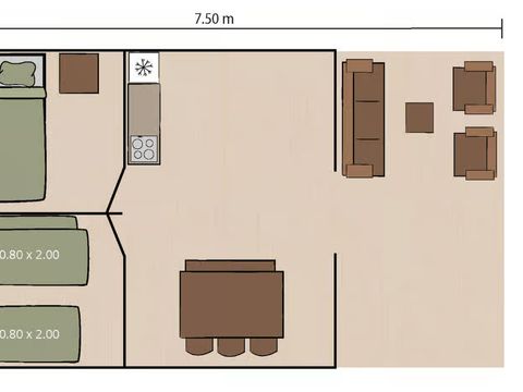 Tente en toile et en bois 5 personnes - Koversada Camping Resort - Tente Safari de luxe