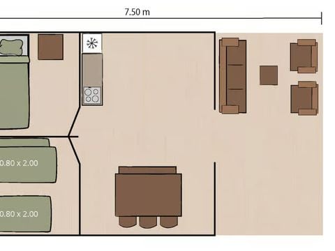 TENTE TOILE ET BOIS 5 personnes - Koversada Camping Resort - Tente Safari de luxe