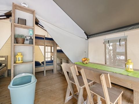 Tente en toile et en bois 5 personnes - Naturist Solaris - Tente Safari Confort