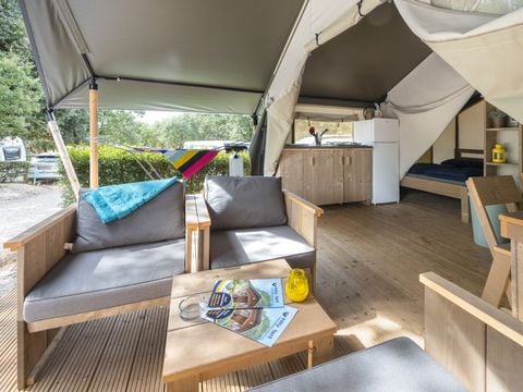 Tente en toile et en bois 5 personnes - Naturist Solaris - Tente Safari Confort