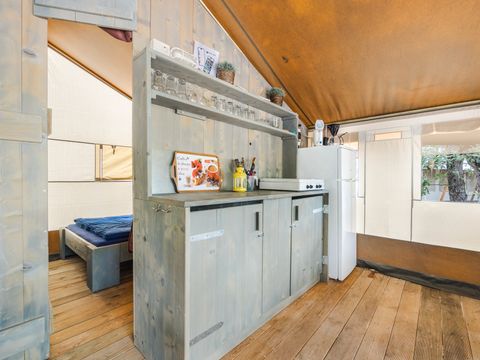 Tente en toile et en bois 5 personnes - Naturist Solaris - Tente Safari de luxe