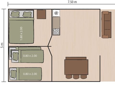 TENTE TOILE ET BOIS 5 personnes - Naturist Solaris - Tente Safari de luxe