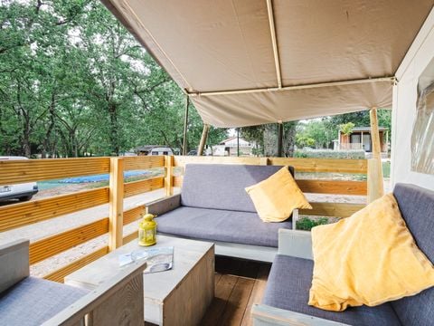 Tente en toile et en bois 5 personnes - Naturist Solaris - Tente Safari de luxe