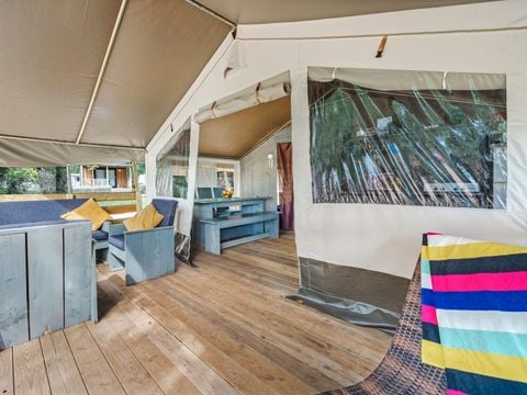 Tente en toile et en bois 5 personnes - Naturist Solaris - Tente Safari de luxe