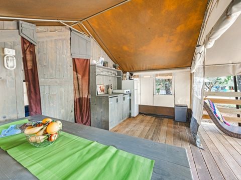 Tente en toile et en bois 5 personnes - Naturist Solaris - Tente Safari de luxe