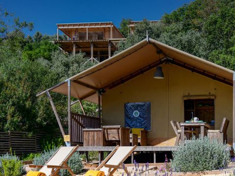Tente en toile et en bois 2 personnes - Lodge Family