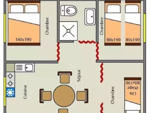 TENTE TOILE ET BOIS 6 personnes - Tente Lodge Olivier 2ch 6 pers
