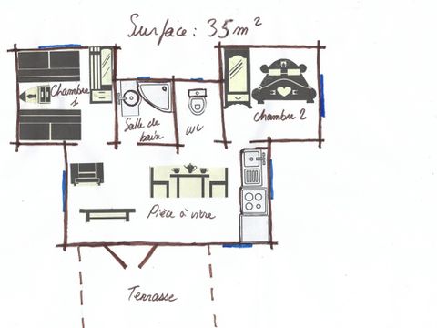 Chalet 5 personnes - Le Lumineux avec vue - 35m² - 2 chambres