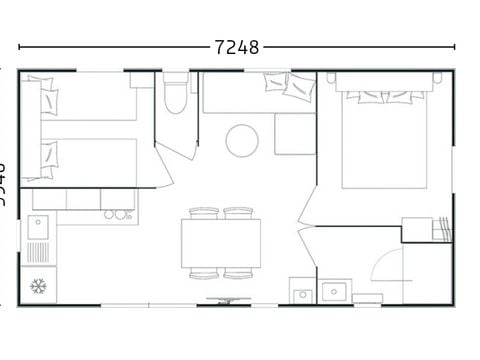 MOBILHOME 4 personnes - Mobil home Premium- 27 m² - 2 chambres-  TV